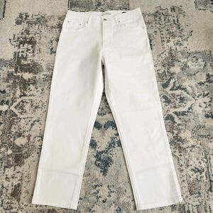 NEW Ella Moss Women's 6/28 High Rise Slim Straight Ankle Jeans White Cotton NWT